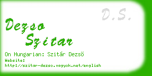 dezso szitar business card