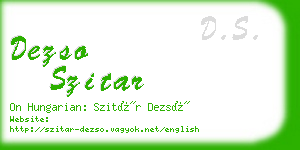 dezso szitar business card